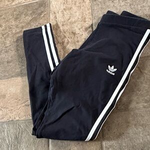 adidas Black leggings with White Side Stripes
